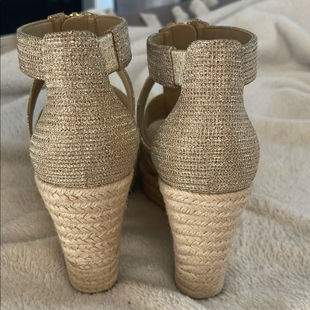 Michael Kors Gold Gladiator Sandals with Zipper - Picture 12 of 15